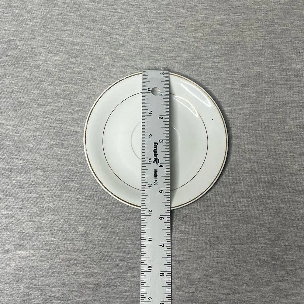 Potter & Smith Vintage Porcelain White Gold Liner Tea Cup Dish Plate